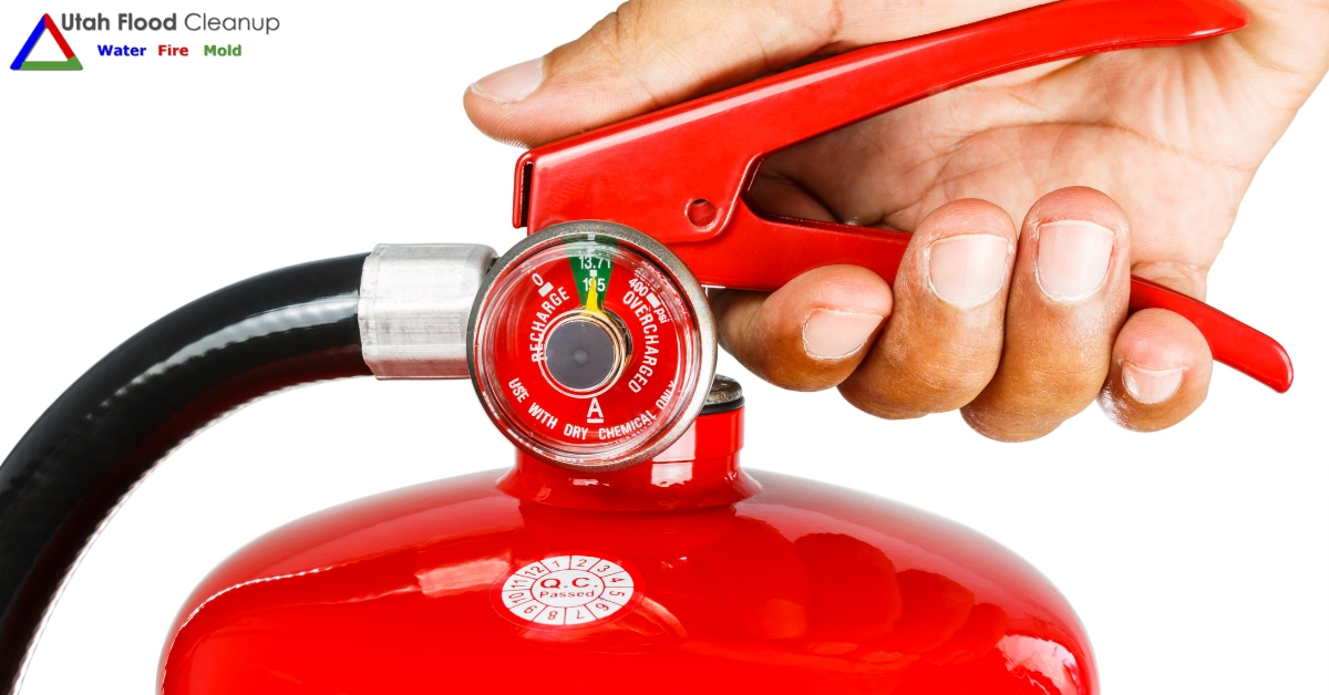 Holding a Fire Extinguisher - How to Use Your Home Fire Extinguisher