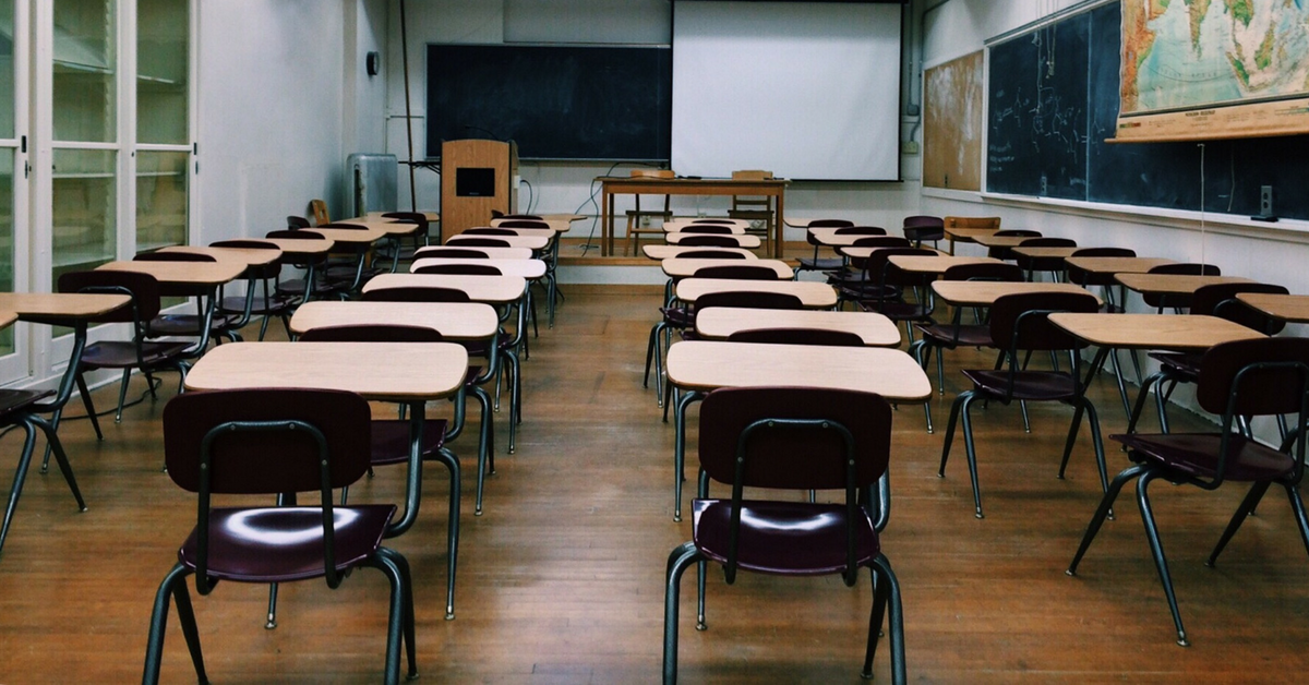 Desks in a Classroom - School Damage Restoration Services in Utah