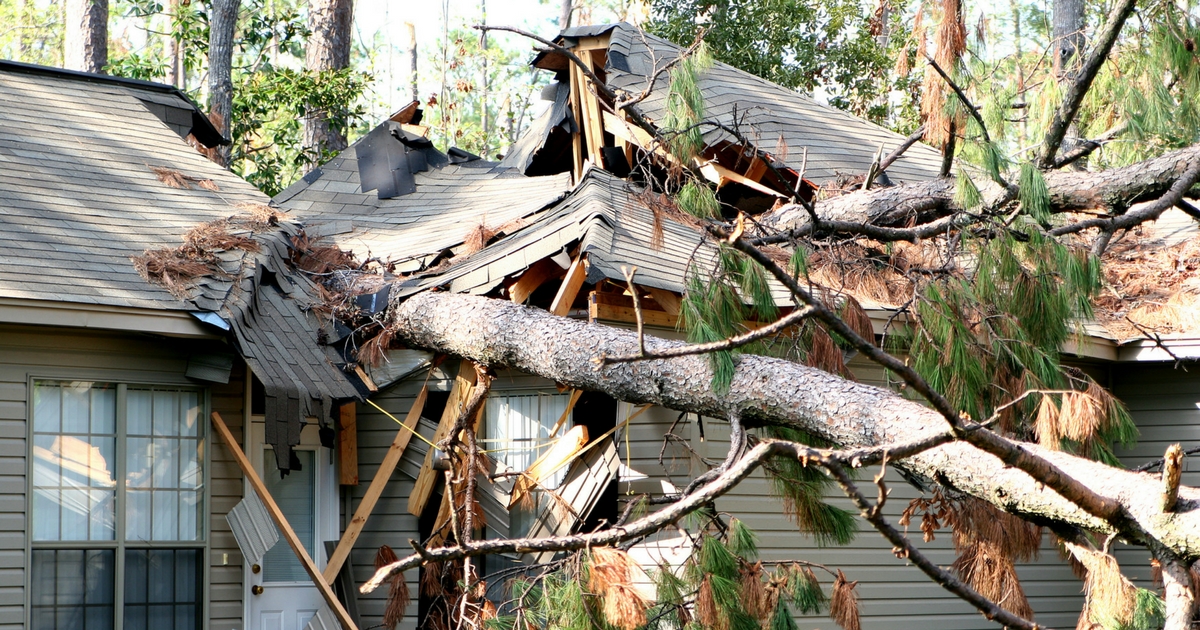 Storm damage to a home - Storm damage restoration Ogden, Utah