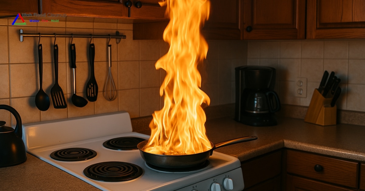Kitchen Fire Caused by Unattended Cooking