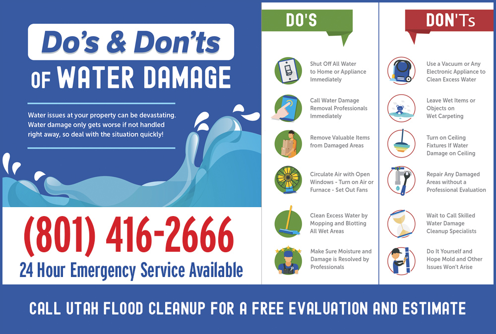 Water damage repair and restoration infographic - Top rated water damage repair company in Ogden, Utah